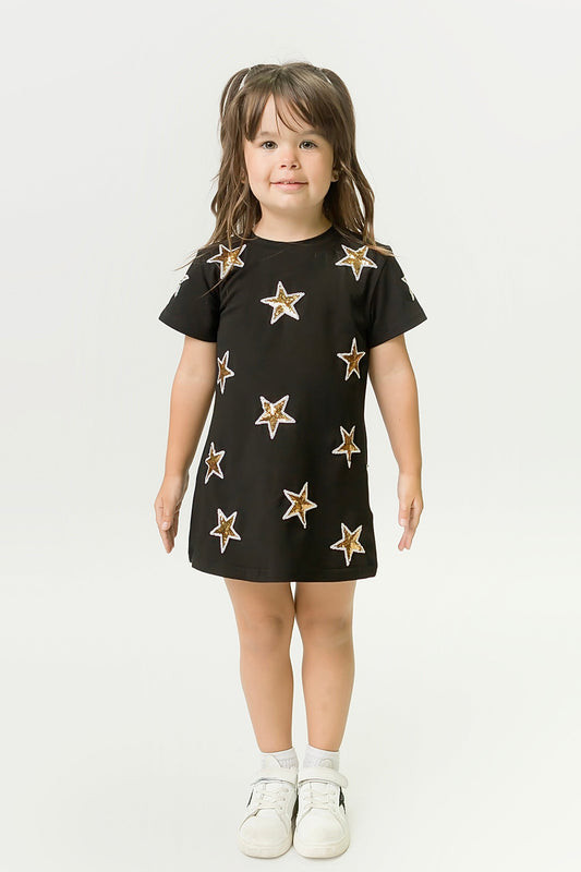 Black and Gold Star Dress