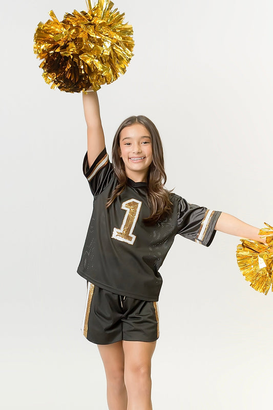 Black and Gold Sequin Jersey