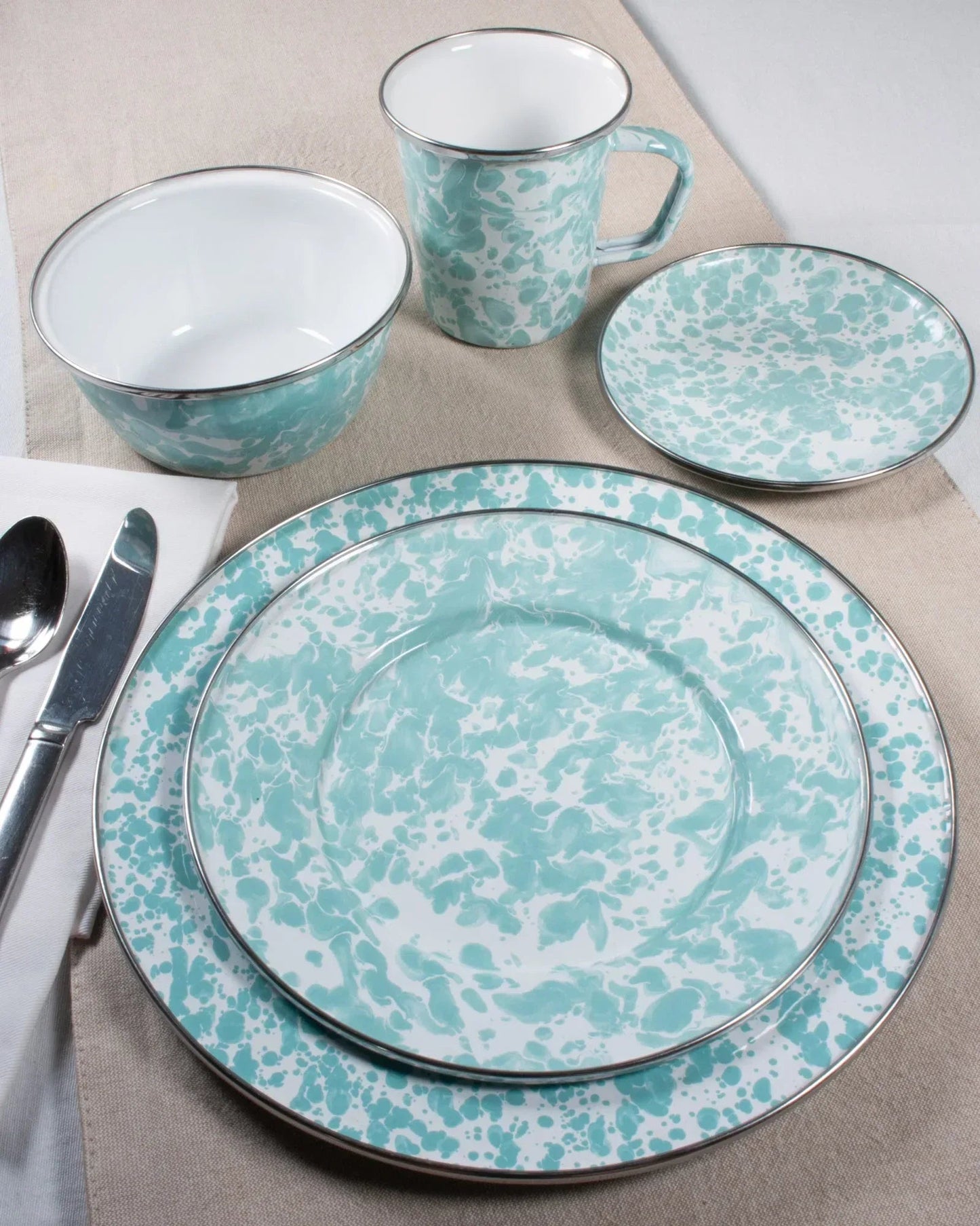 Sea Glass Swirl Dinner Plates - Set of 4