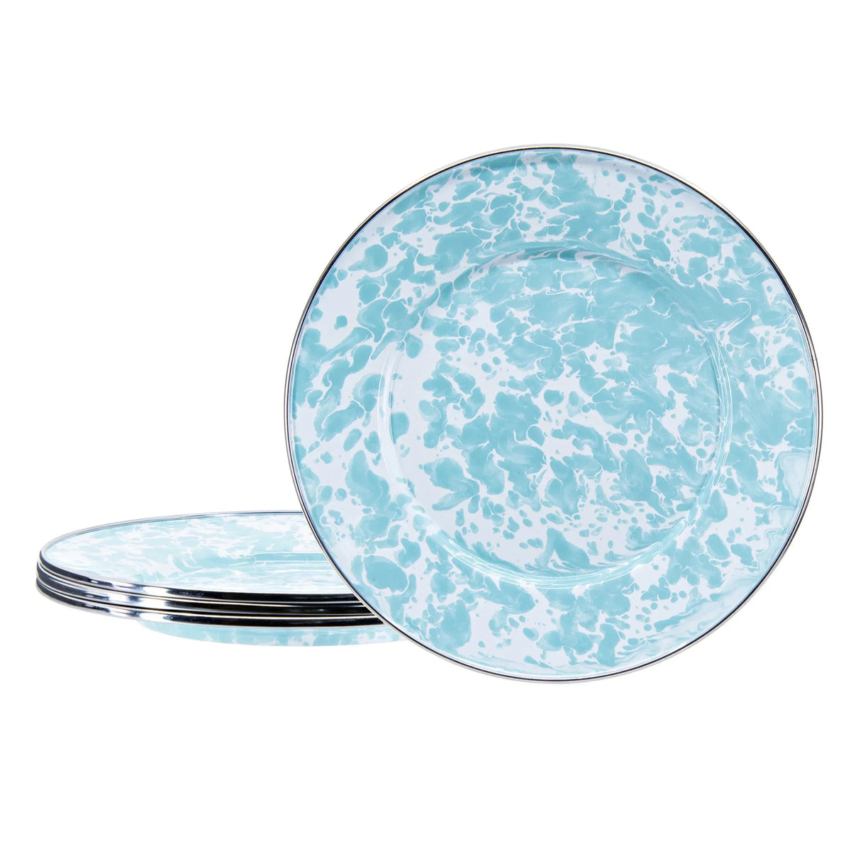 Sea Glass Swirl Sandwich Plates - Set of 4
