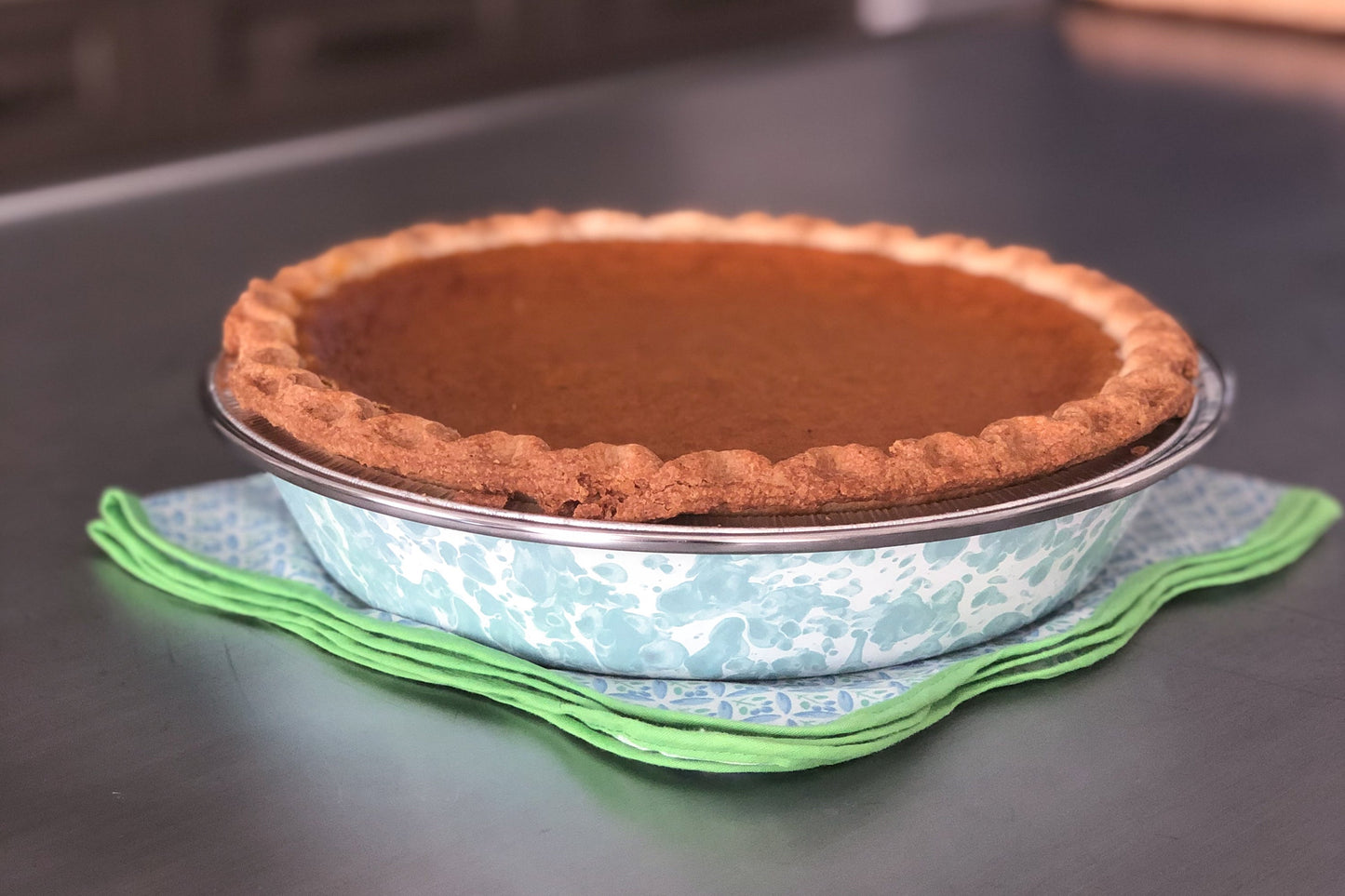 Sea Glass Swirl Pie Plate