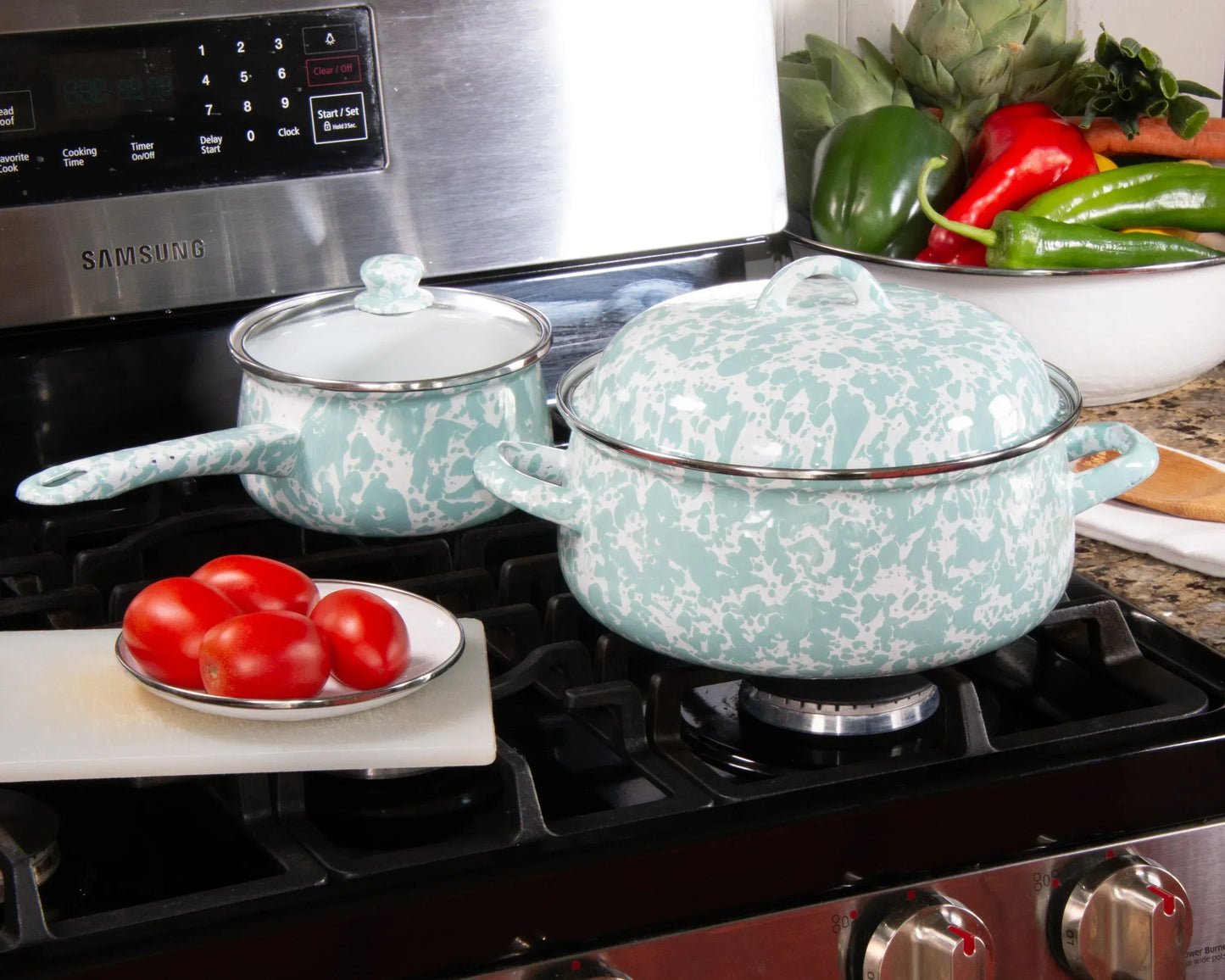 Sea Glass Swirl Dutch Oven