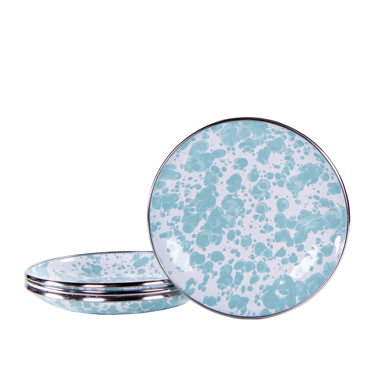 Sea Glass Swirl Appetizer Plates - Set of 4