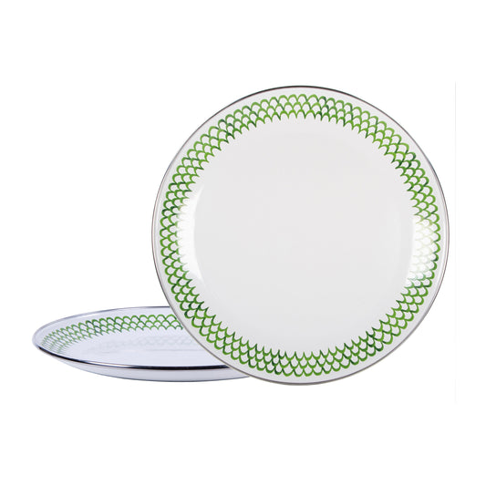 Green Scallop Chargers - Set of 2