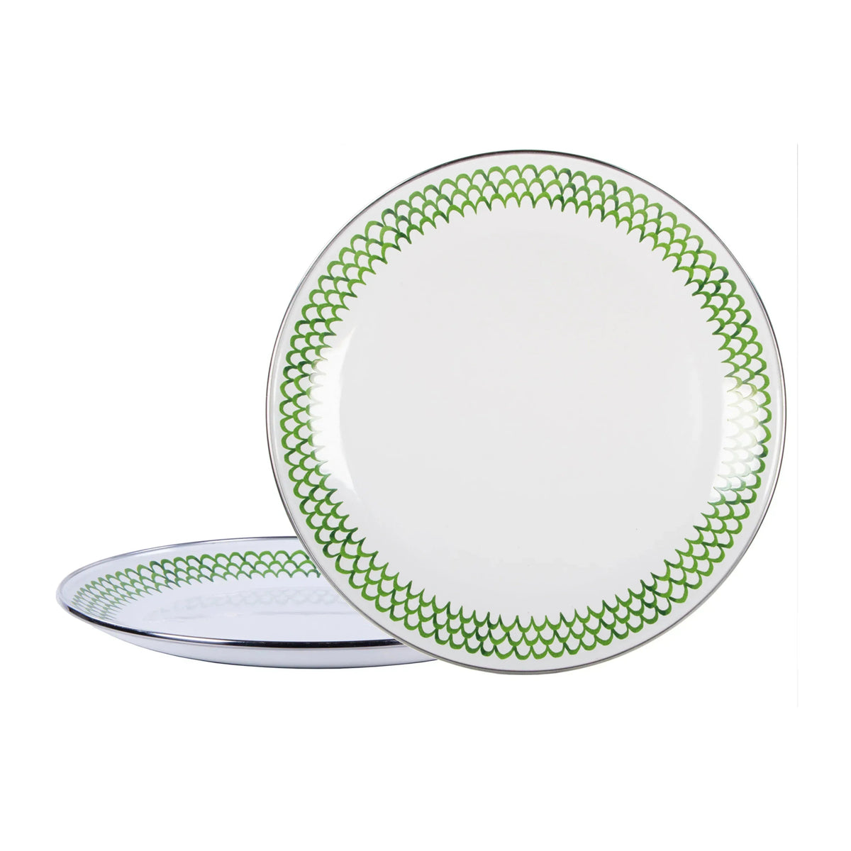 Green Scallop Chargers - Set of 2