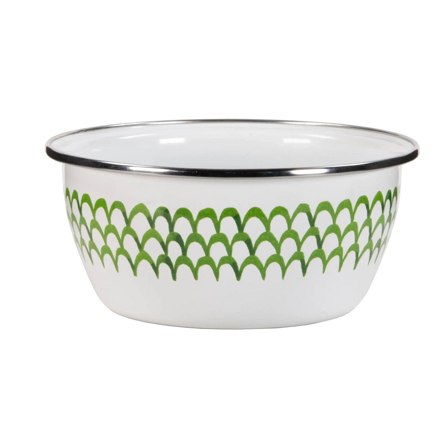 Green Scallop Salad Bowls - Set of 4