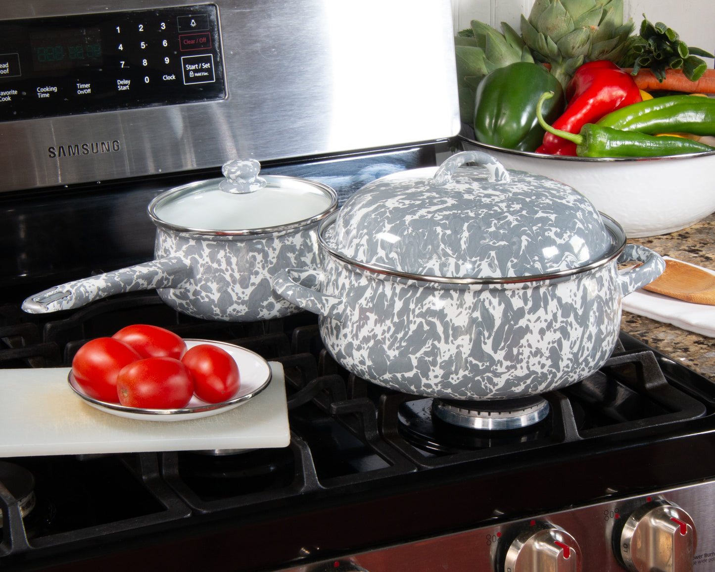 Grey Swirl Dutch Oven