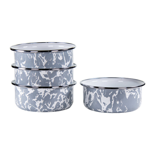 Grey Swirl 14oz Soup Bowls - Set of 4
