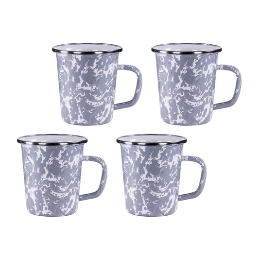 Grey Swirl 16 oz Latte Mugs - Set of 4
