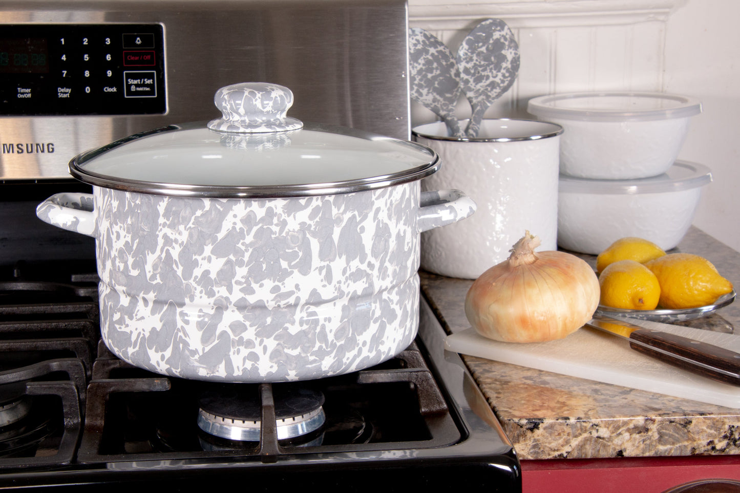 Grey Swirl 6 Qt Stock Pot