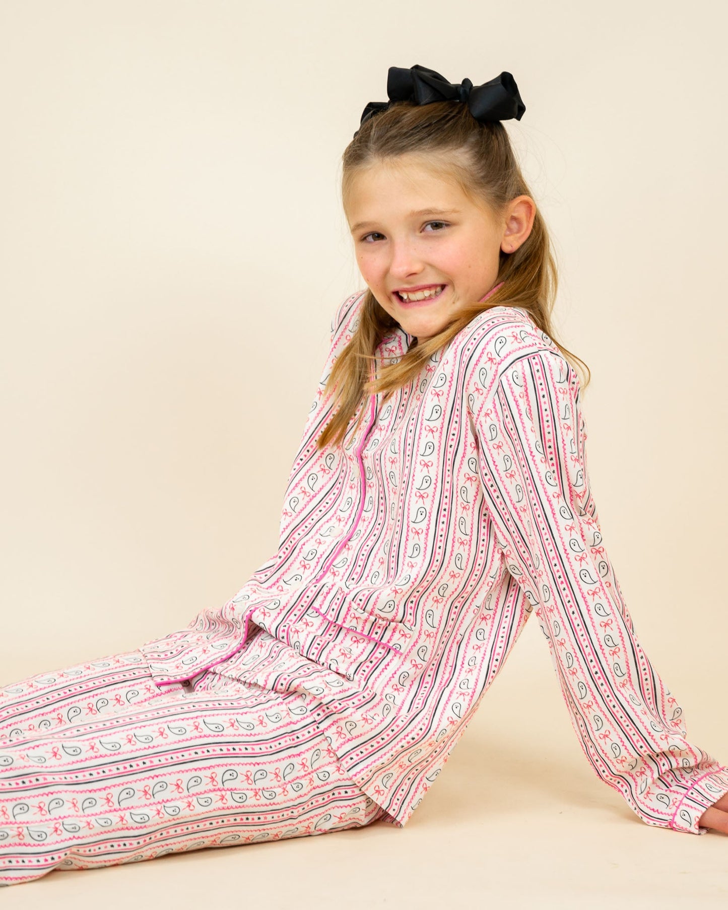 Ghost Stripe with Silver Lurex Pajama Set