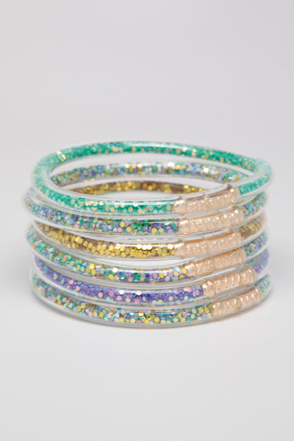 Mardi Gras Confetti Bracelets Waterproof for Girls