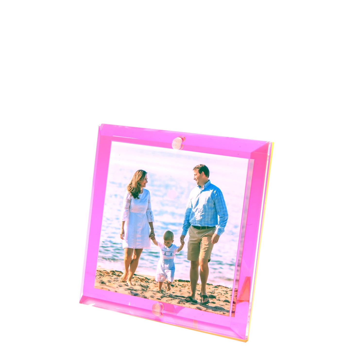Hot Pink Acrylic 4" x 4" Beveled Frame