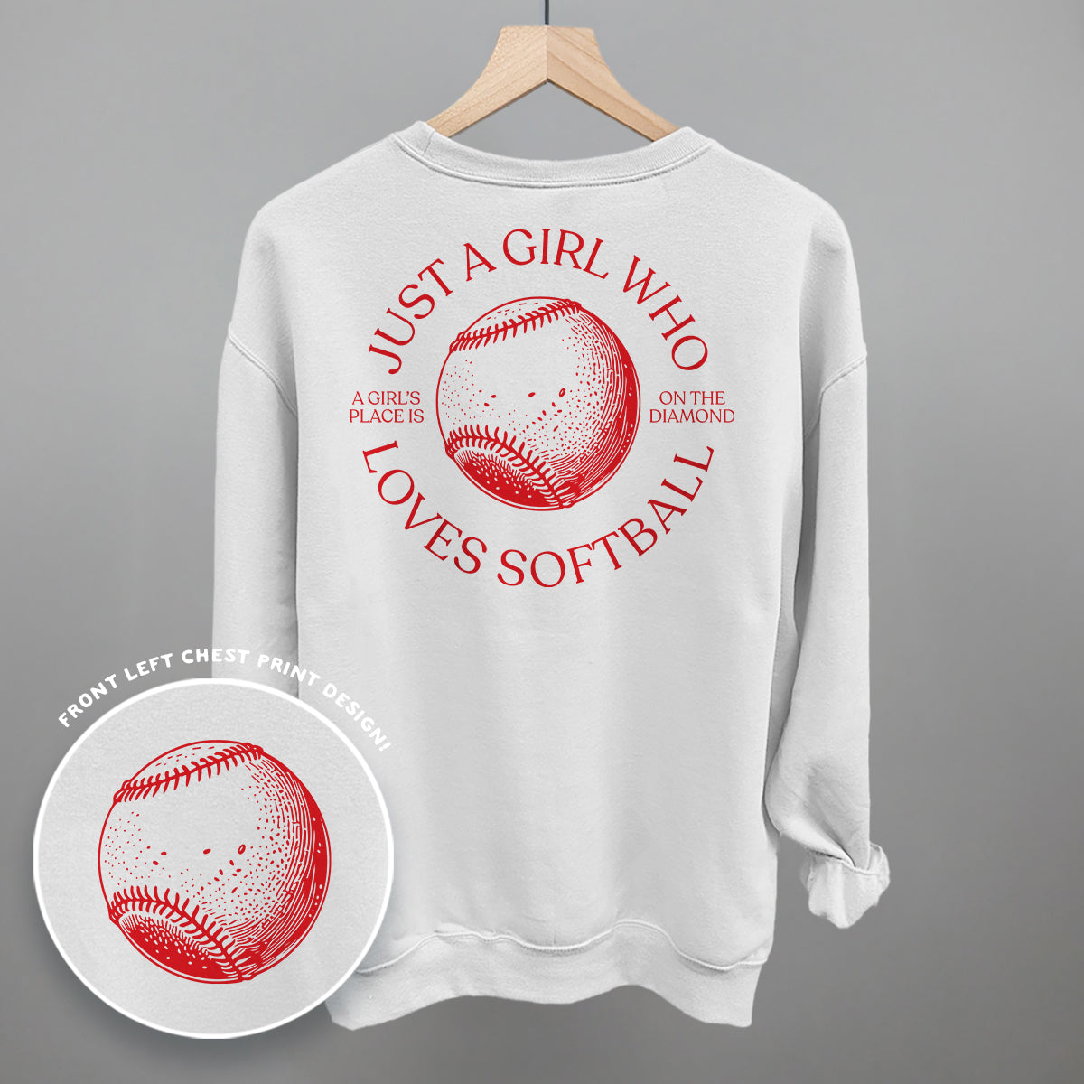 Just A Girl Who Loves Softball (Back Print)