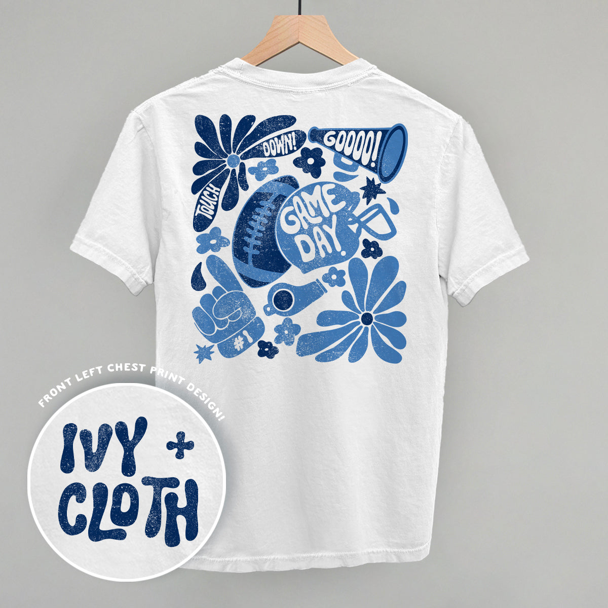 Floral Game Day Blue (Back Print)