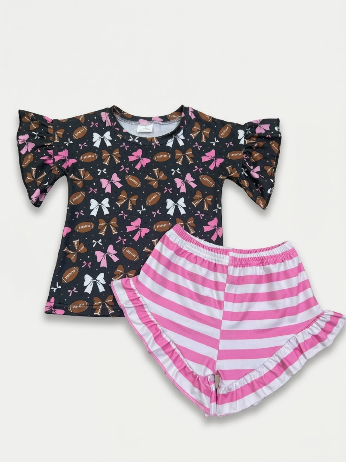 Football bow ruffle set