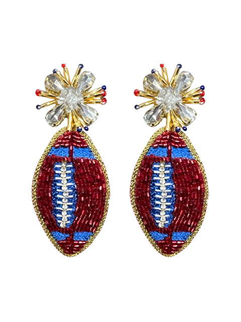 Football Burst - Red and Light Blue