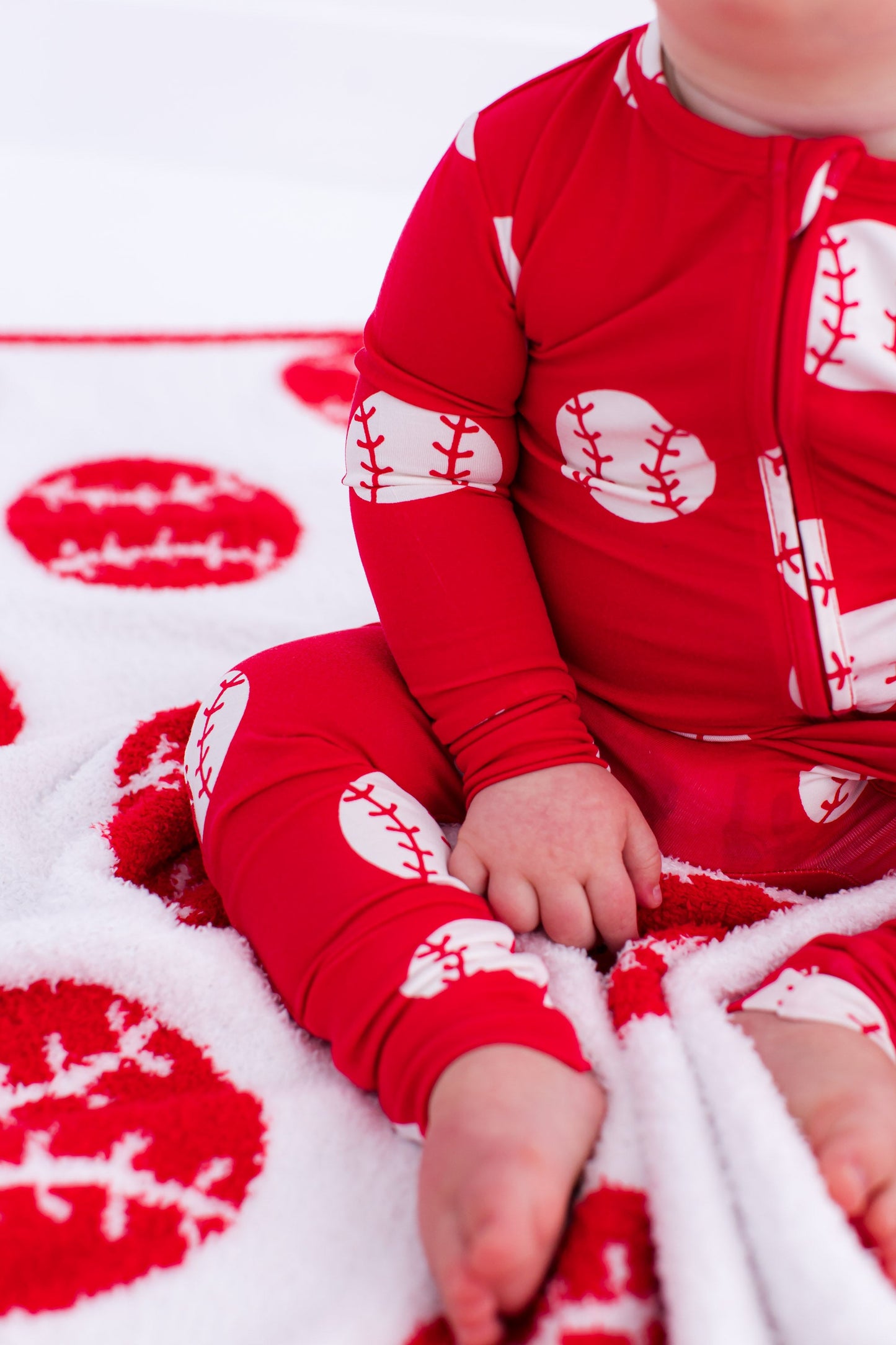 Baseball Plush Blanket- RED/TODDLER