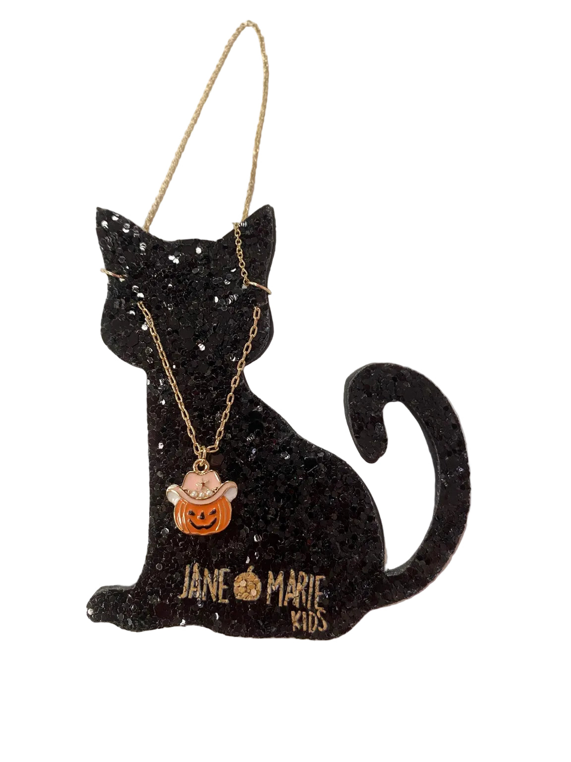 Jane Marie Kids Pink Cowgirl Pumpkin Halloween Pendant Necklace