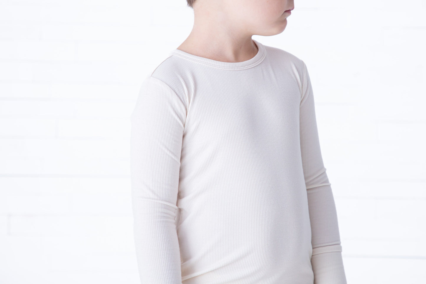 Ivory Ribbed 2-Piece Pajamas