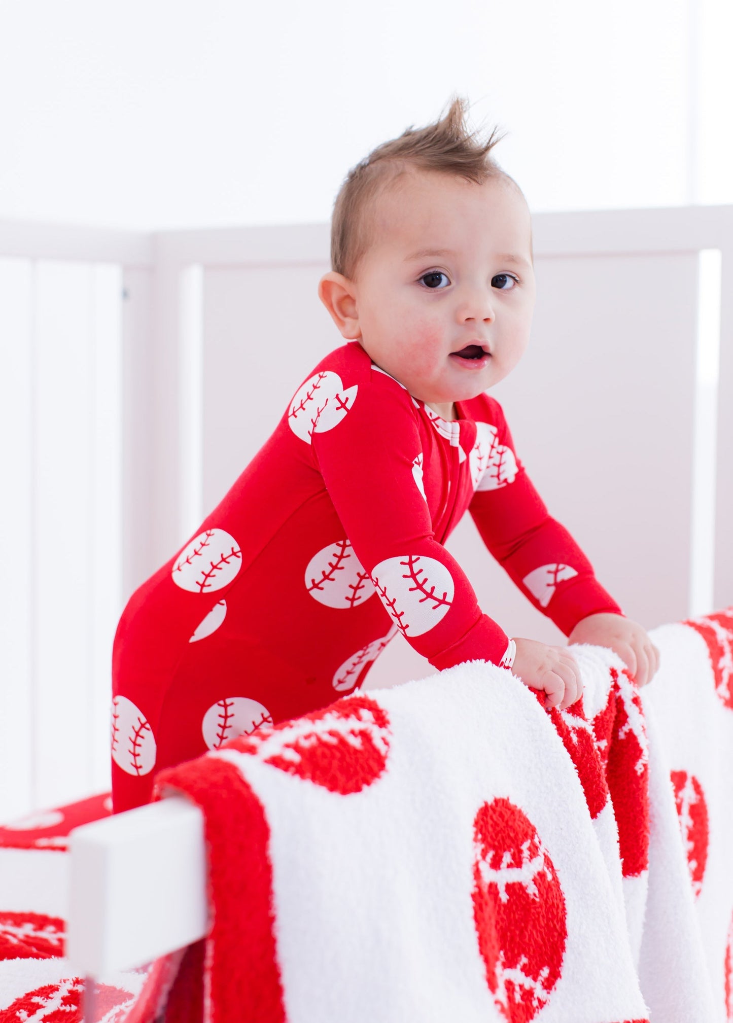 Baseball Plush Blanket- RED/TODDLER