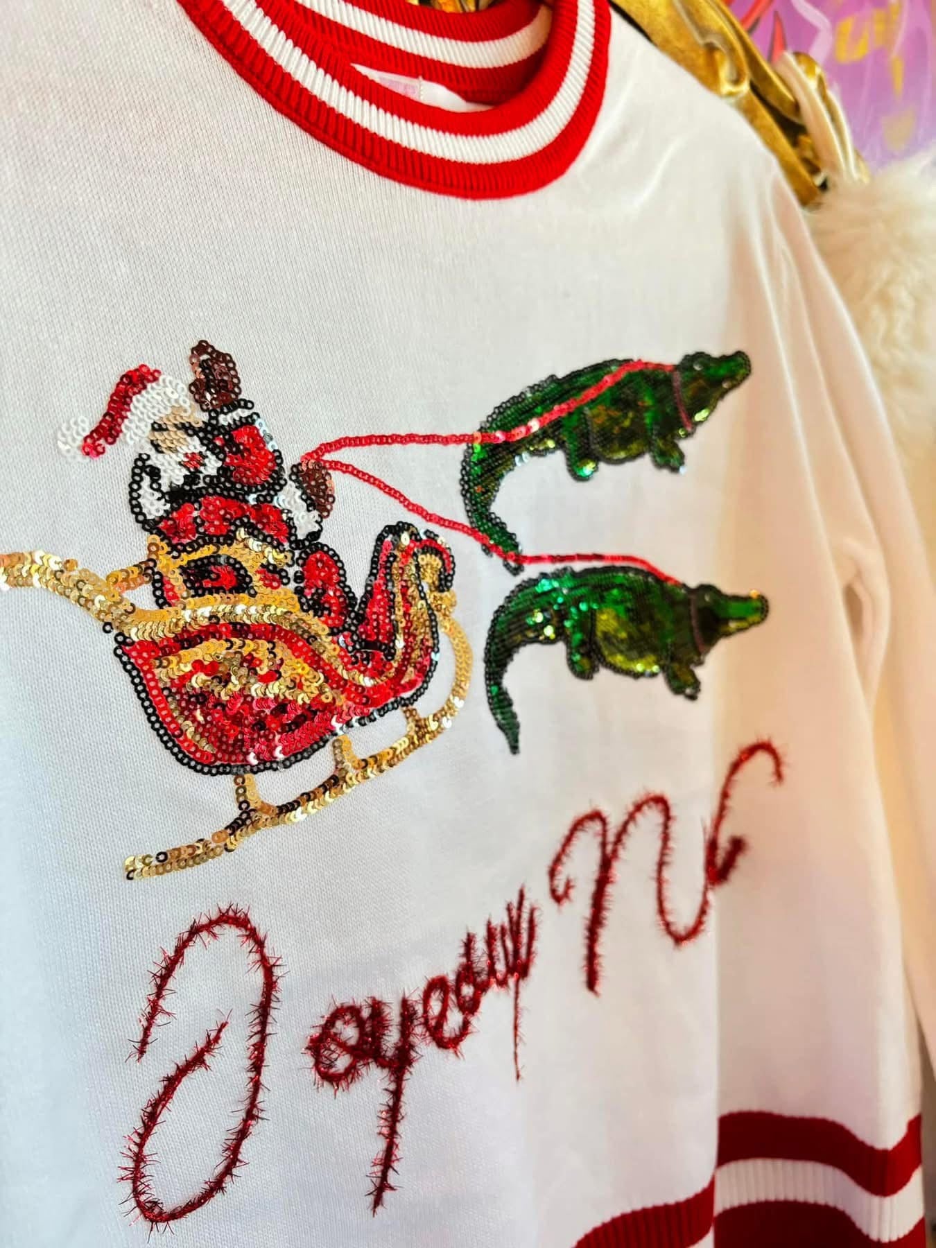 Joyeux Noel Louisiana Christmas Sweater – Kids Holiday Sequin Pullover