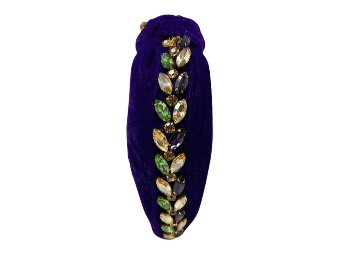 Mardi Gras Velvet Rhinestone Headband
