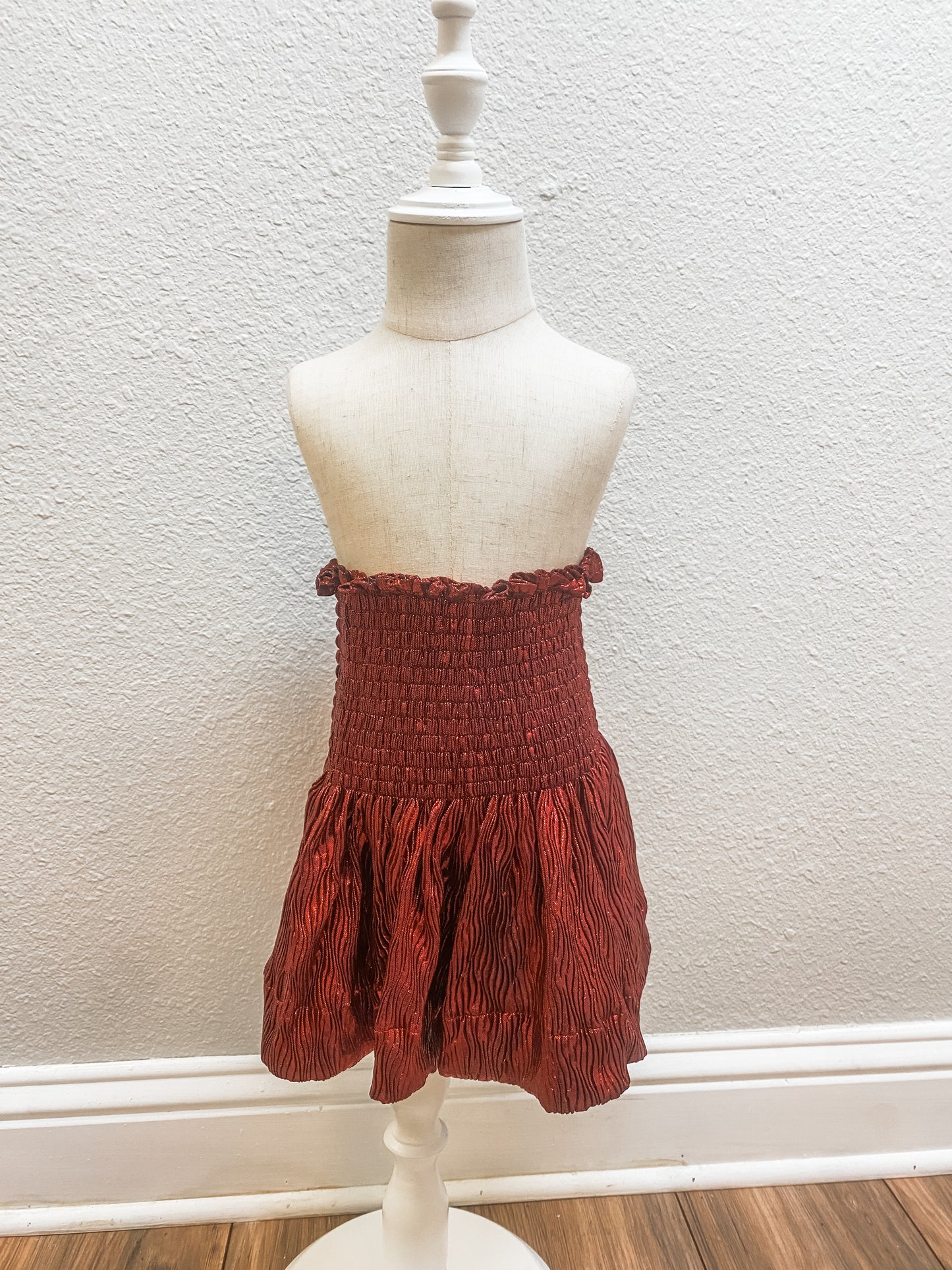 Queen of Sparkles Kids Dark Red Wavy Swing Shorts