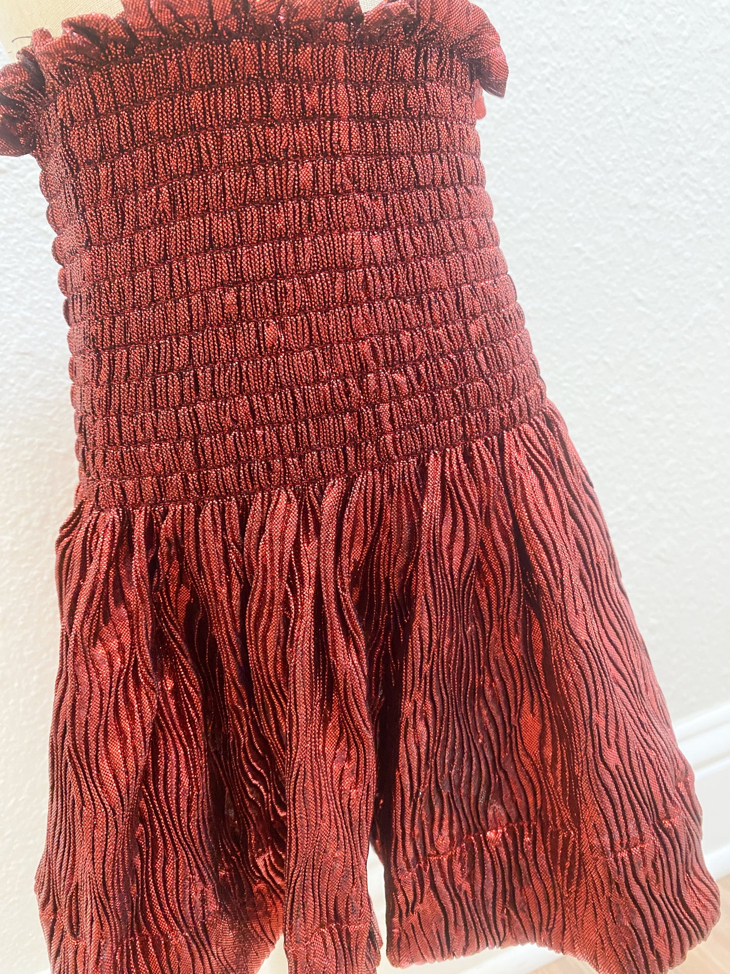 Queen of Sparkles Kids Dark Red Wavy Swing Shorts