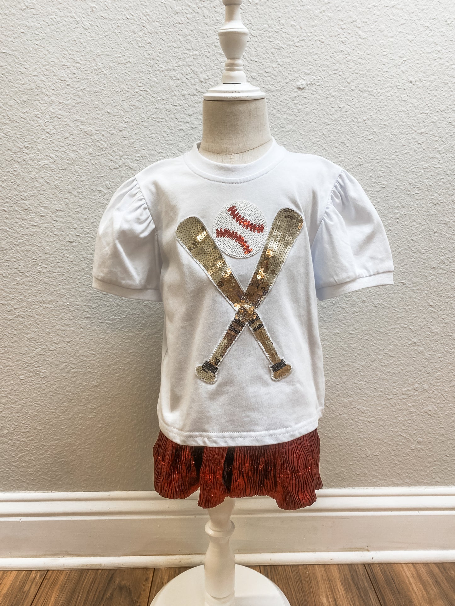 Queen of Sparkles Kids Dark Red Wavy Swing Shorts