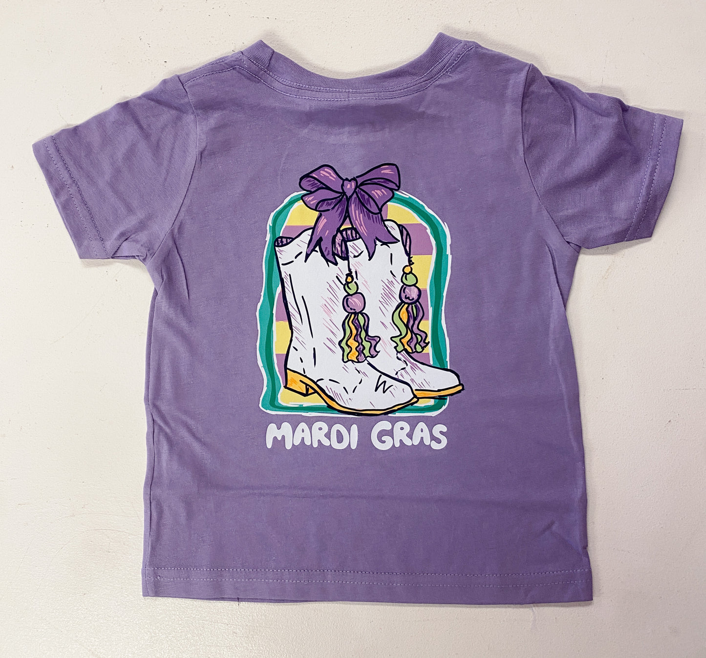Kids Mardi Gras Boots T-Shirt– Purple Graphic Tee