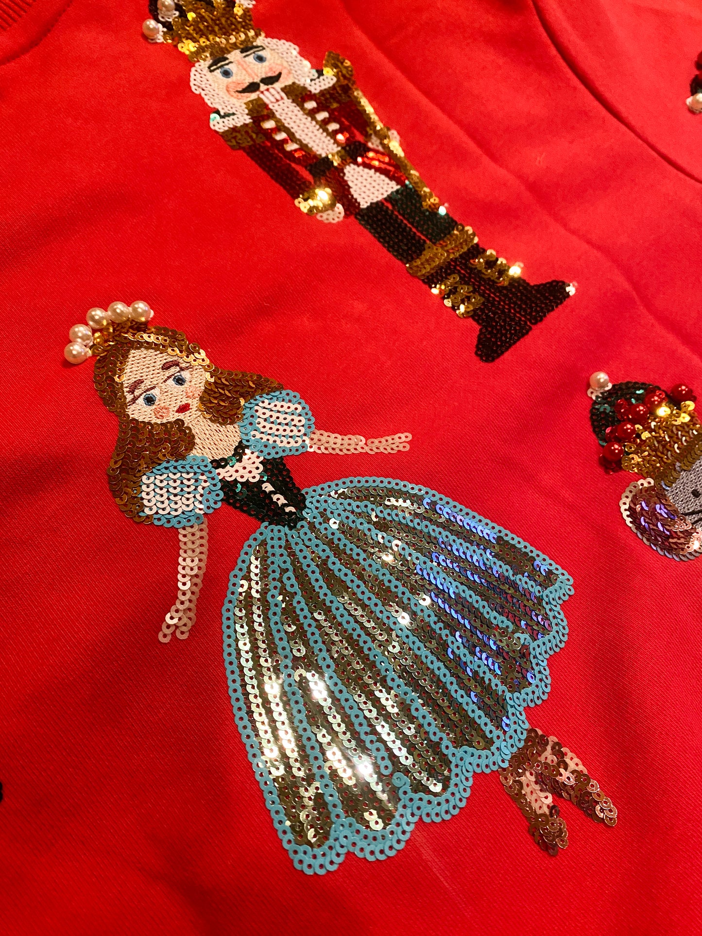 Queen of Sparkles Red Nutcracker Ballet Sweatshirt | Holiday Sequin Top - Kids