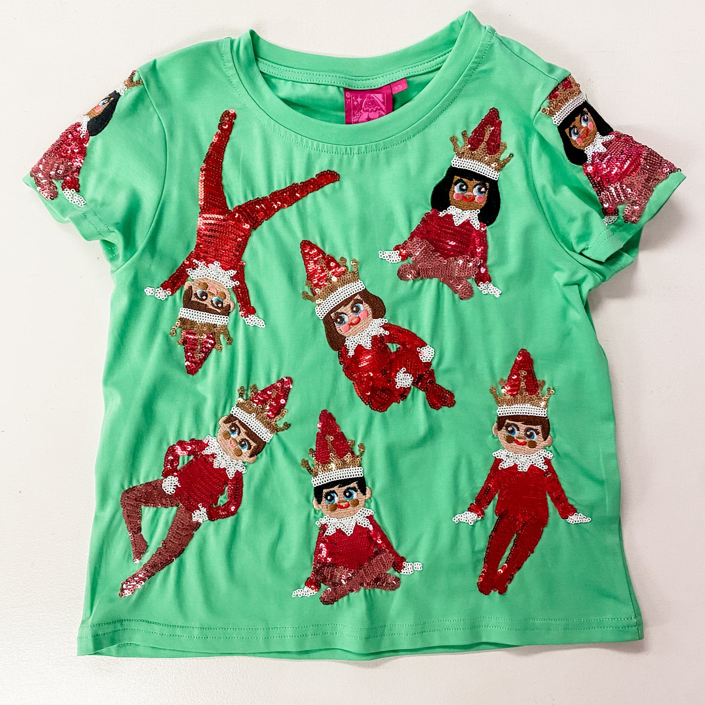 Queen of Sparkles Green Elf on the Shelf Tee - Kids