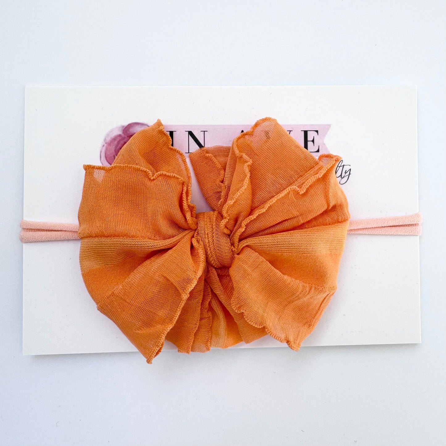 Skinny Mini Ruffled Headband- Dreamsicle