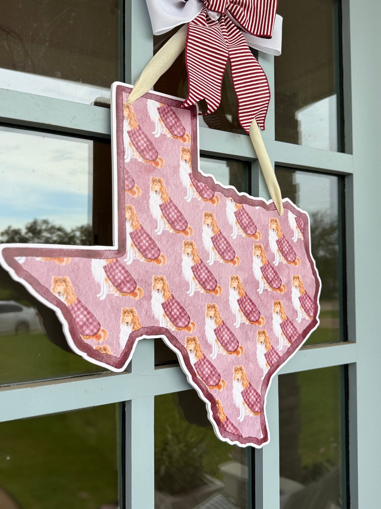 Collie Patterned Door Hanger
