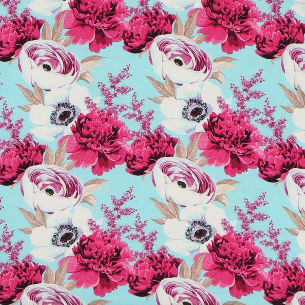 Floral Magenta Aqua Splash Sleep Bag 1.0 TOG