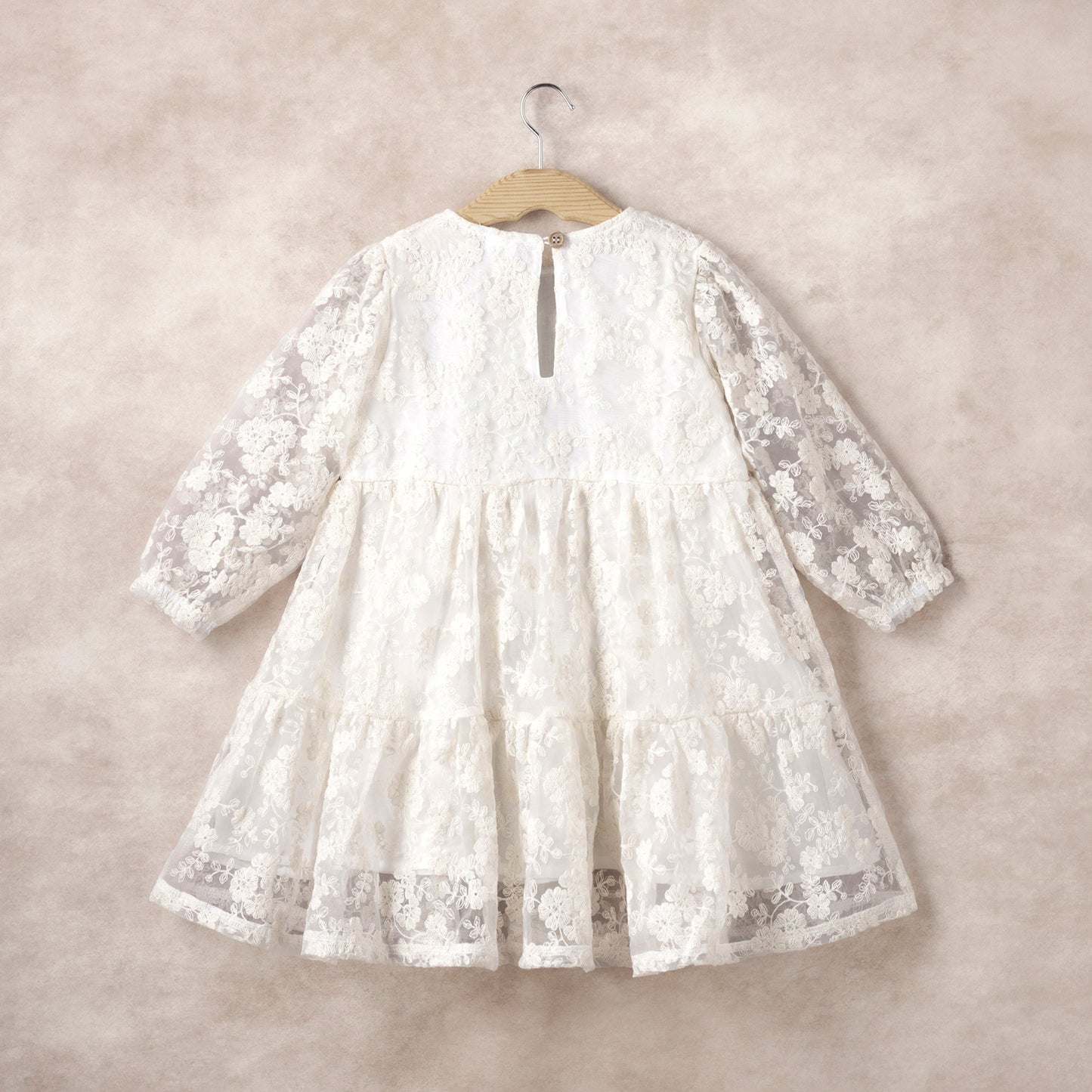 Ivory Lace Girls' Dress–Embroidered Organza Special Occasion