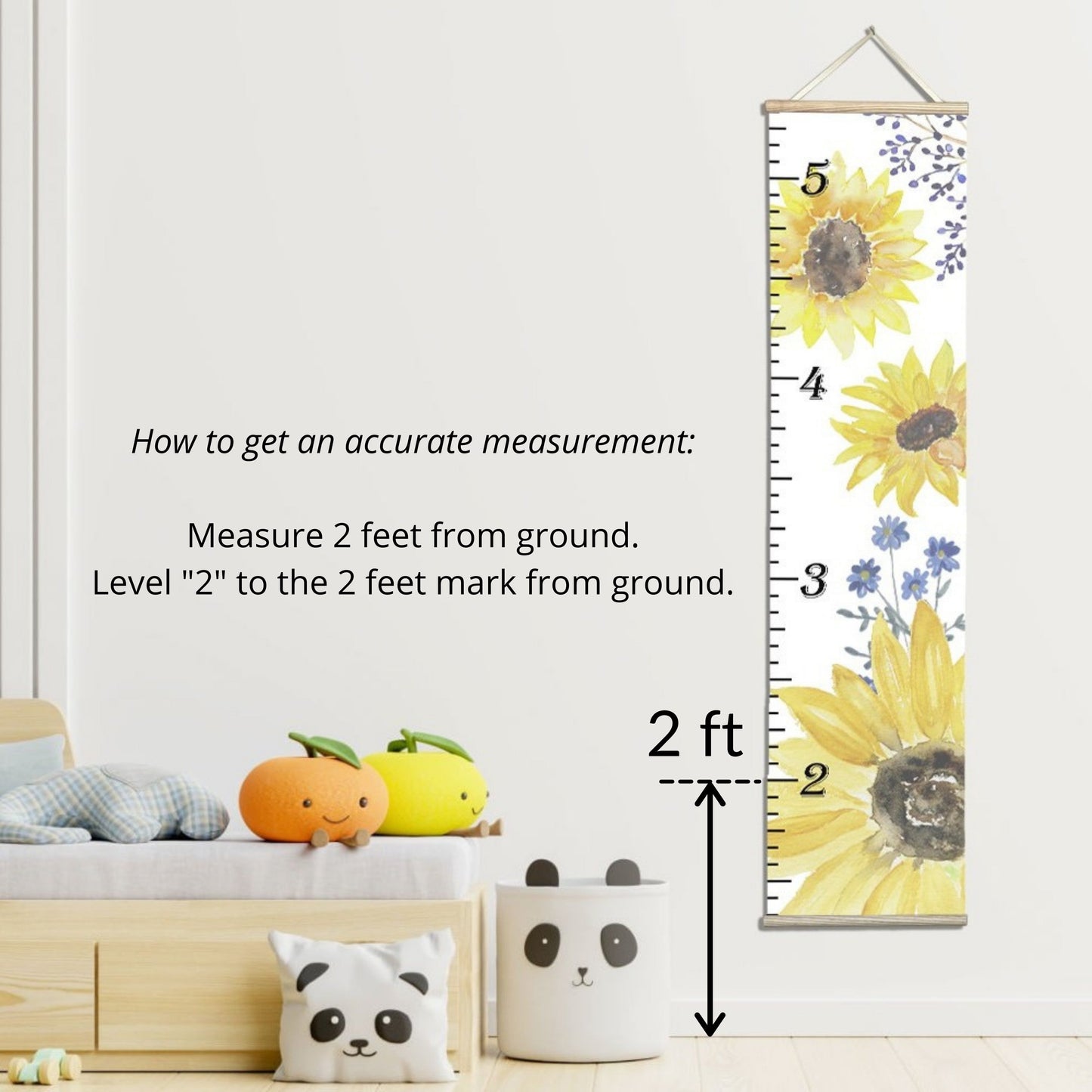 Canvas Kids Growth Chart - Vintage Floral