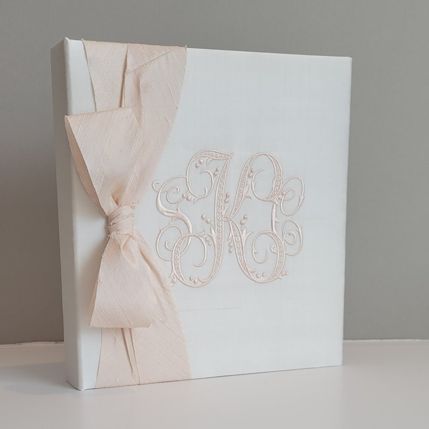 Baby Memory Book - Ivory Silk (w/ SILK Bow)