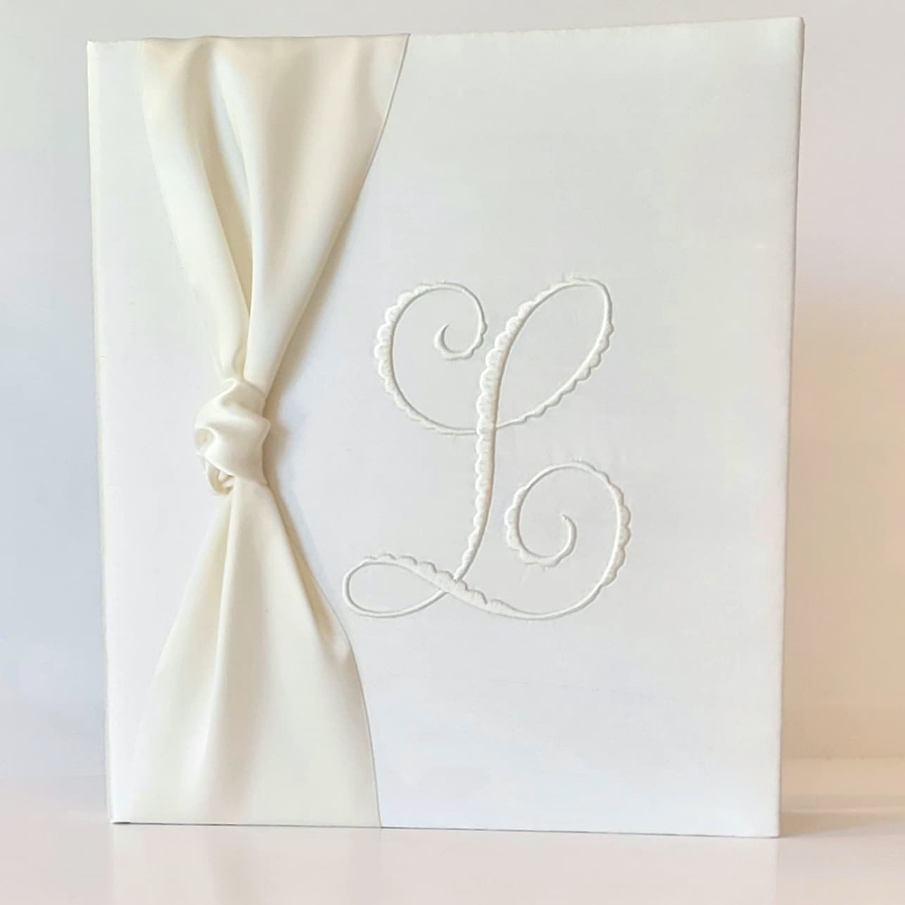 Baby Memory Book - Ivory Silk (w/ SATIN Bow)