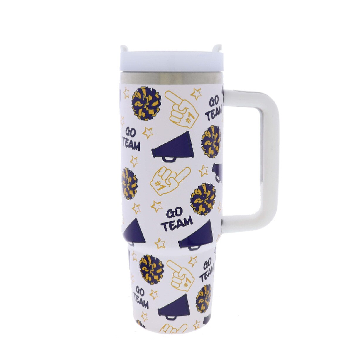Game Day Purple & Gold 30 oz Tumbler with Handle + Straw – Stainless Steel
