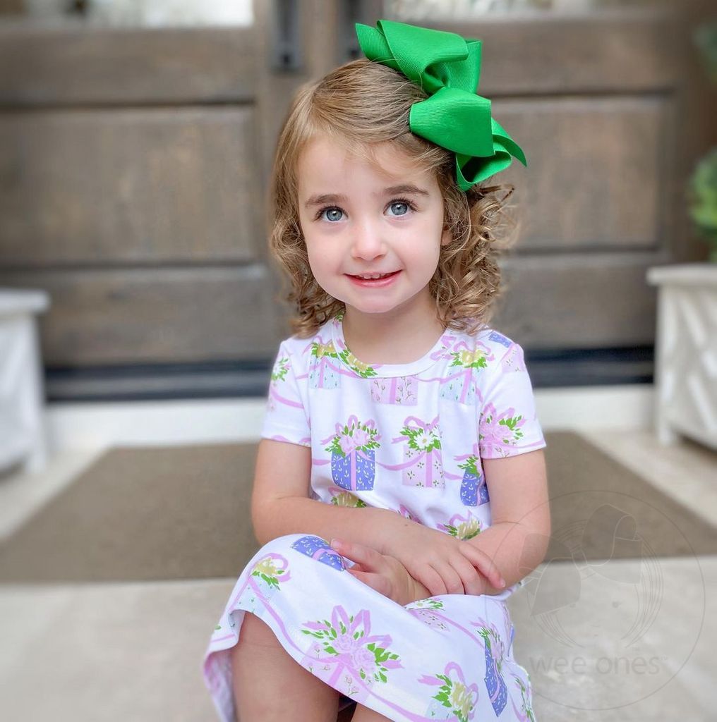 Classic Grosgrain Hair Bow (Plain Wrap) – Forest Green
