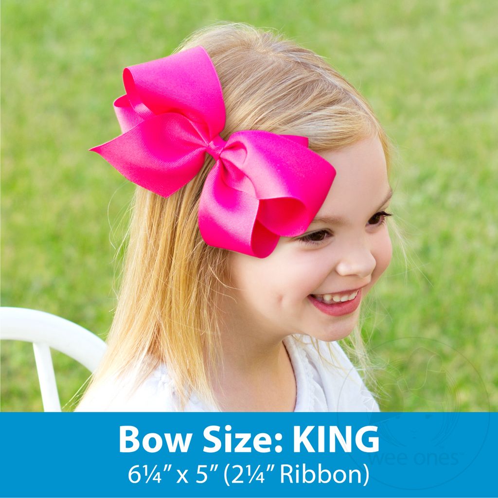 Wee Ones Coffee Brown Scalloped Grosgrain Hair Bow – Medium & King Sizes