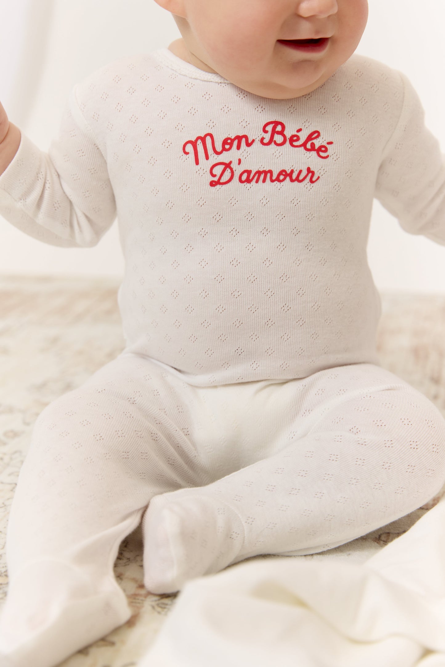 Mon Bebe Footie & Hat Set - Red