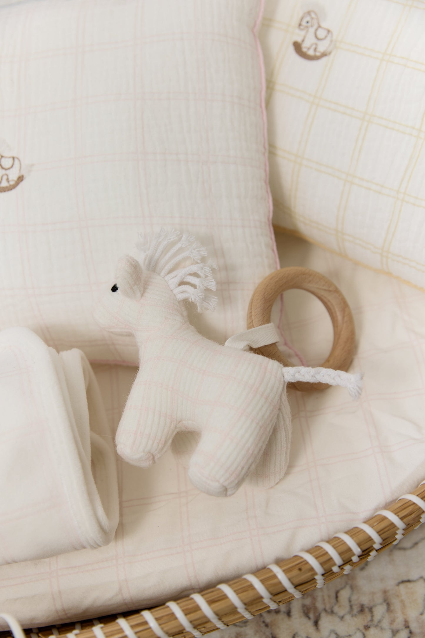 Whinny Plaid Toy Ring - Pink