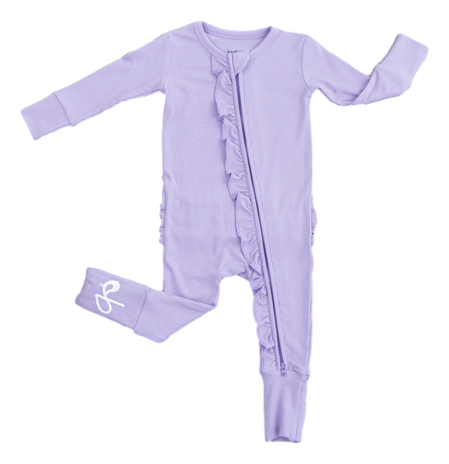 Lavender Ribbed Ruffle Convertible Romper