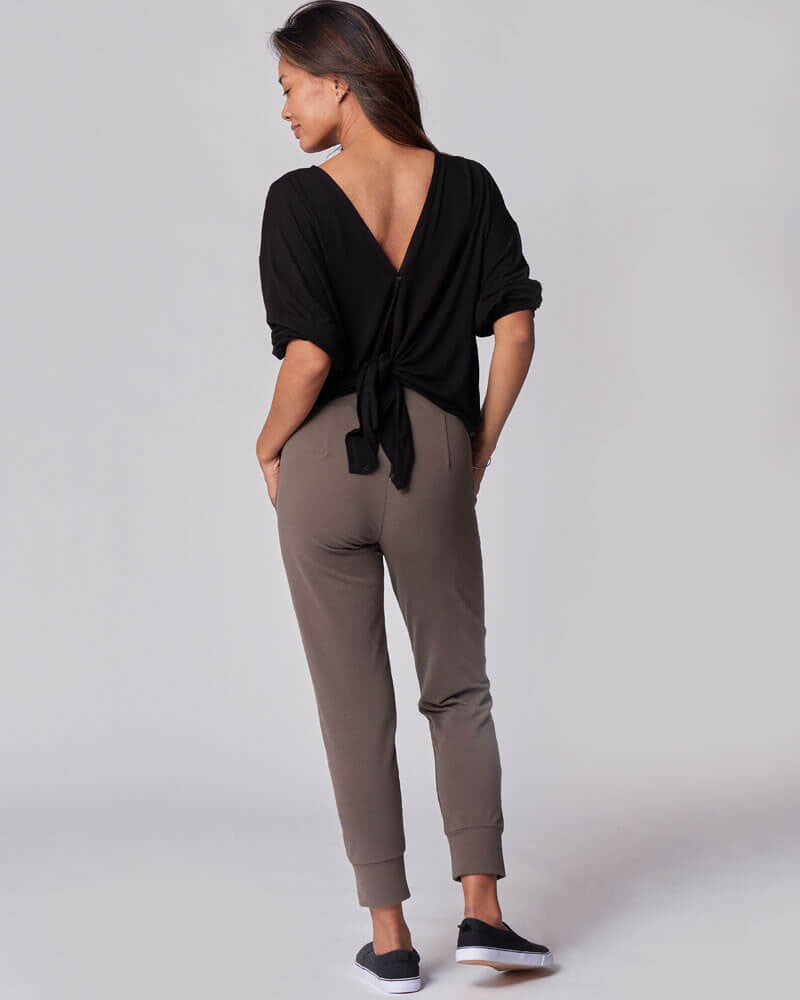 Nursing & Maternity Everywhere Long-Sleeve Wrap Blouse - Black