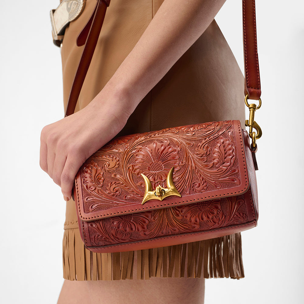 Loyal West SAVI MINI BAG IN HANDTOOLED LEATHER