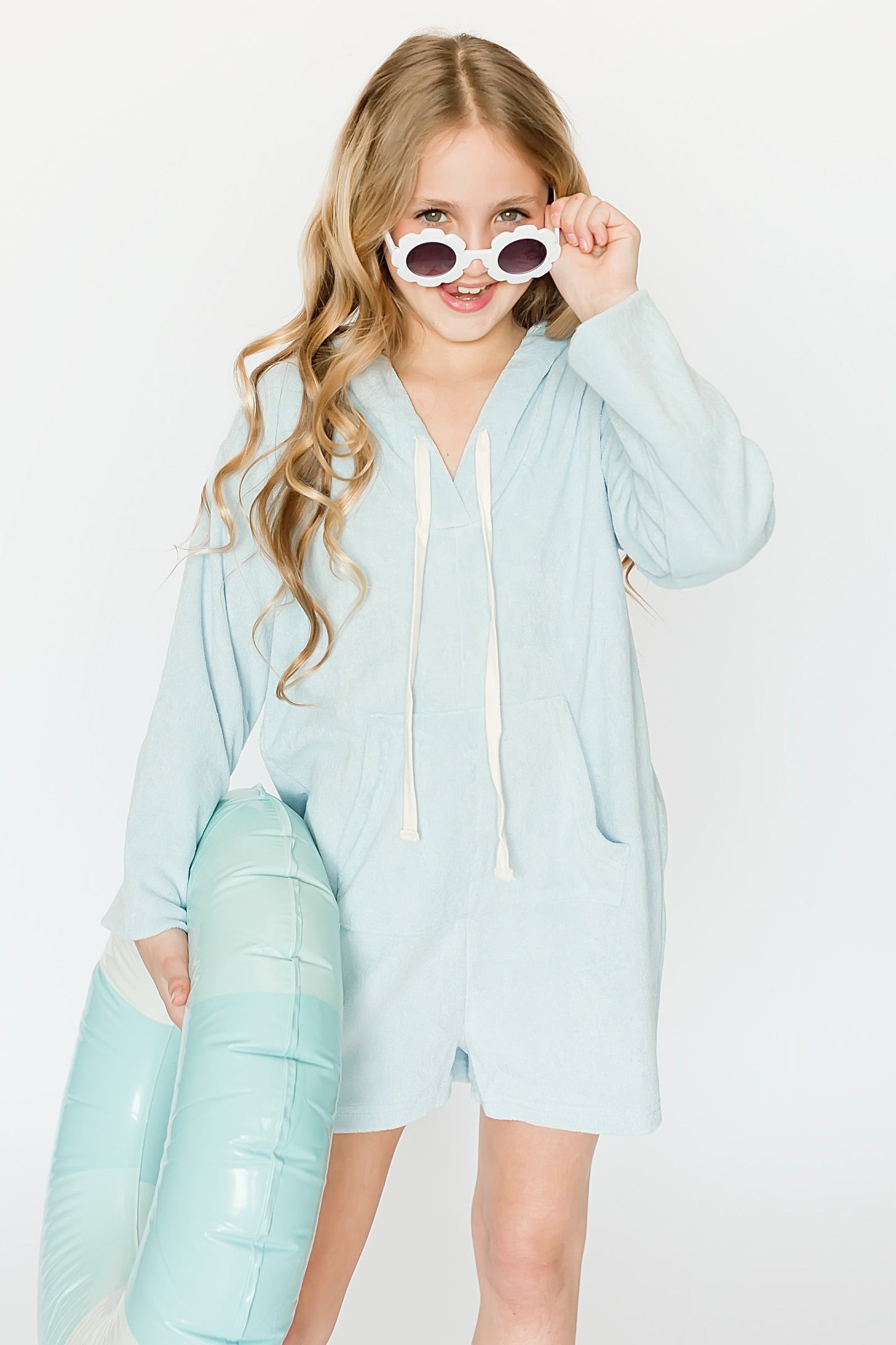 Light Blue Terry Cloth Kid Romper