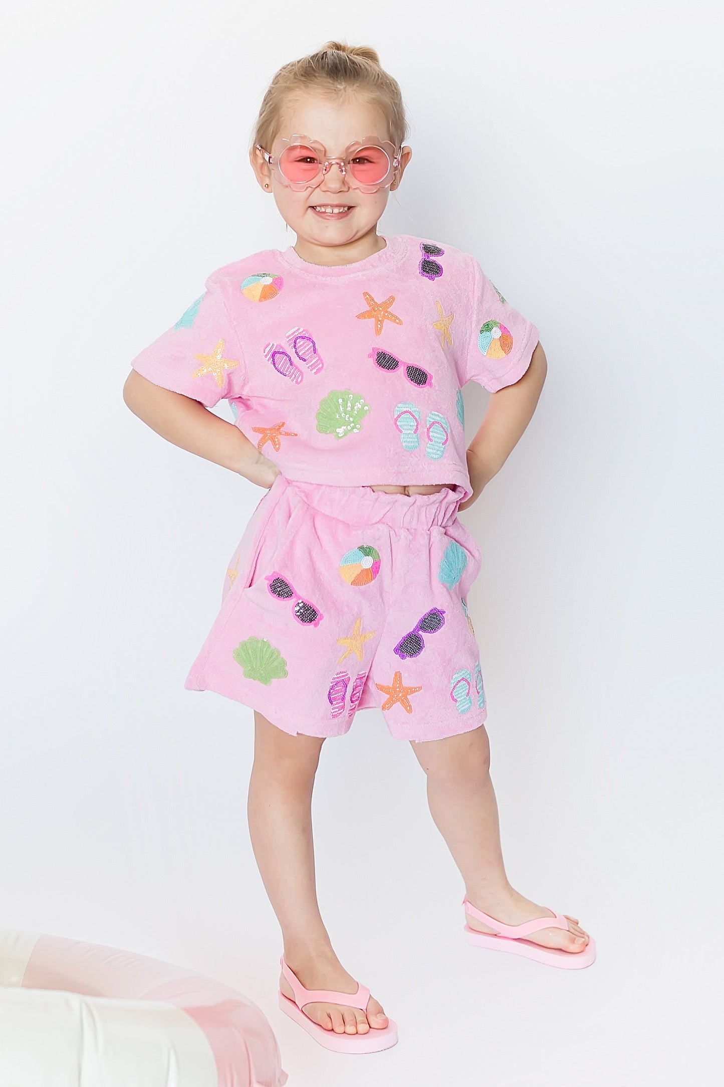 Pink Beach Terry Cloth Kid Top